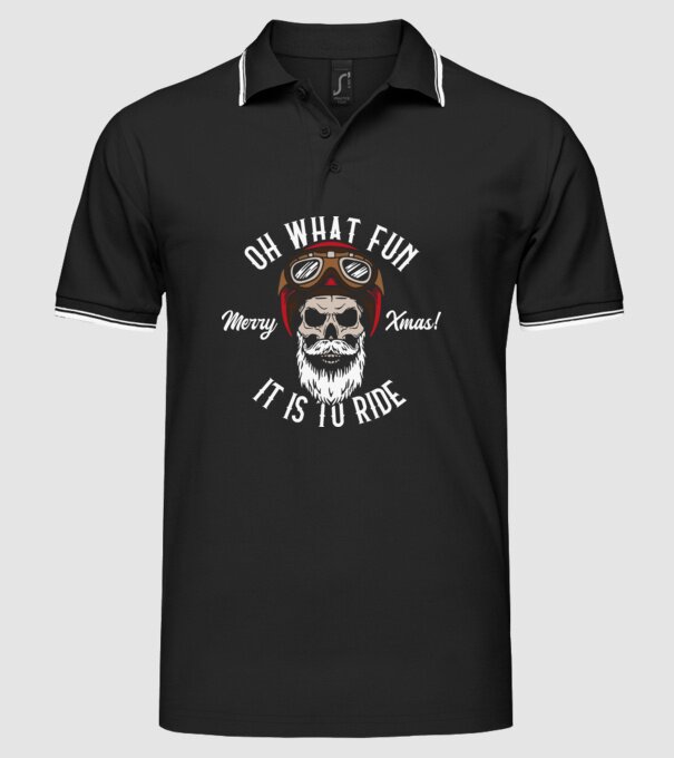Biker Skull minta fekete pólón