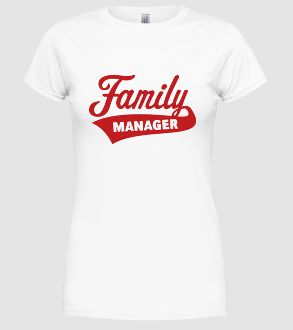familymanager piros minta fehér pólón