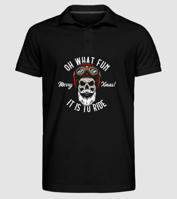 Biker Skull minta fekete pólón