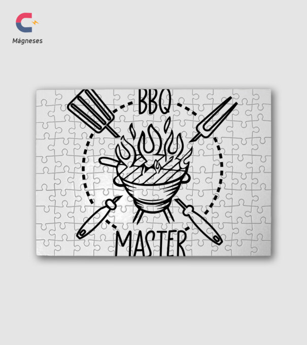 bbq master minta fehér pólón