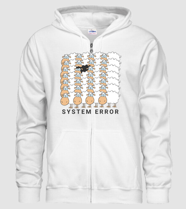 System error sheep minta fehér pólón