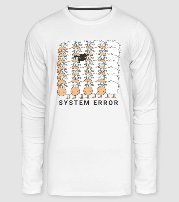 System error sheep minta fehér pólón