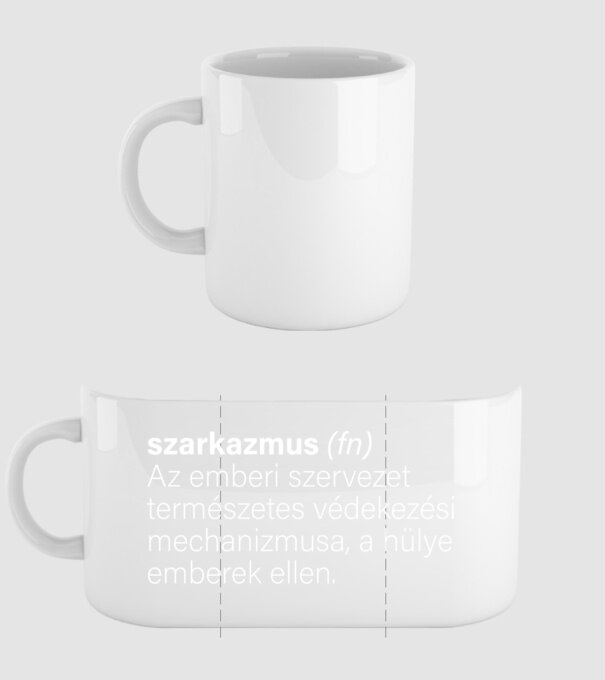 szarkazmus szótári alakja minta fehér pólón