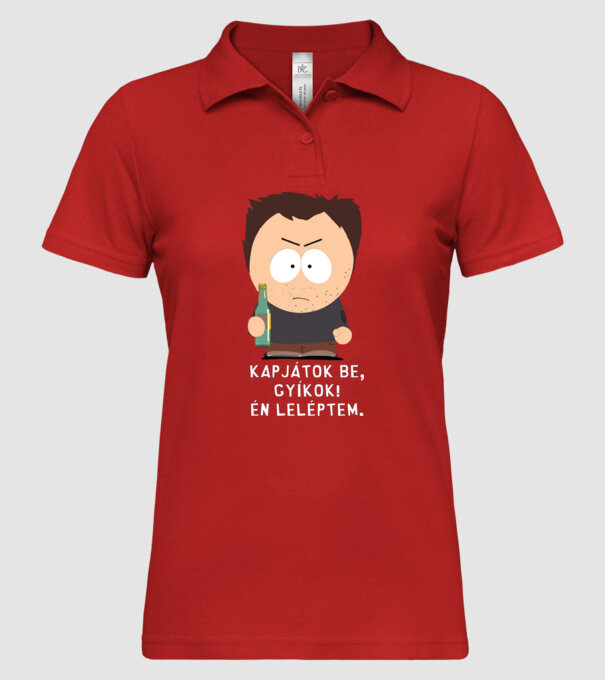 Én leléptem minta piros pólón