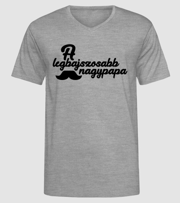 A legbajszosabb nagypapa minta szürke pólón