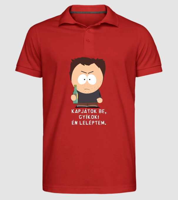 Én leléptem minta piros pólón