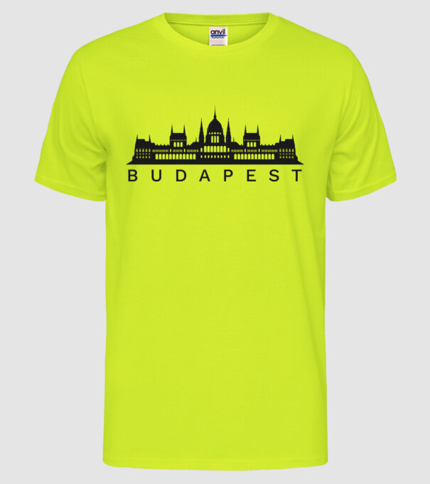 Budapest minta neonsárga pólón