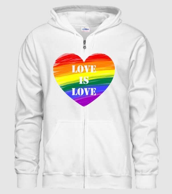 LOVE is LOVE - középen minta fehér pólón