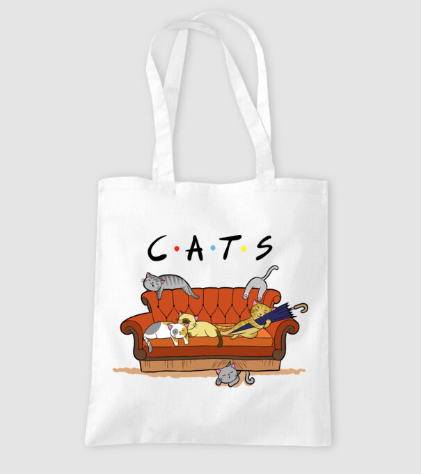 C.A.T.S - Friends minta fehér pólón