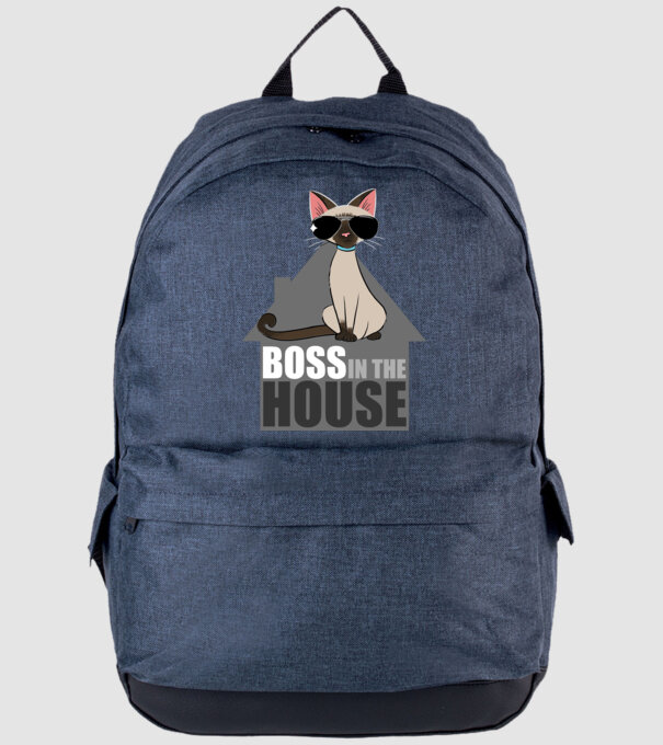 BOSS IN THE HOUSE - fekete minta farmerkék pólón