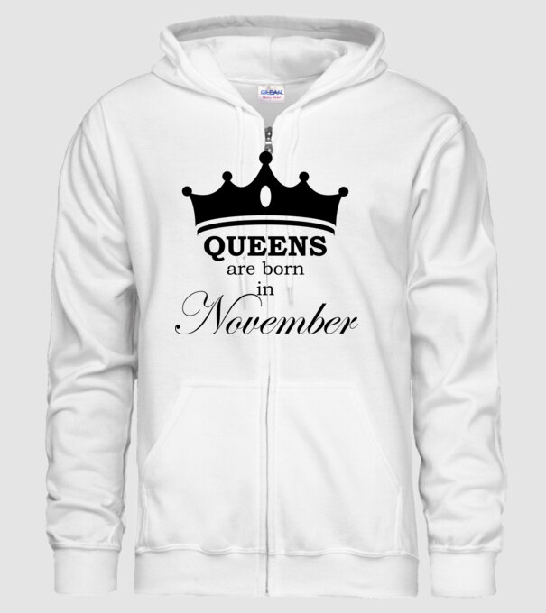 Queens are born in November minta fehér pólón