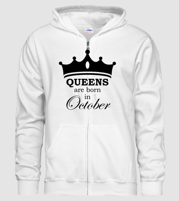 Queens are born in October minta fehér pólón