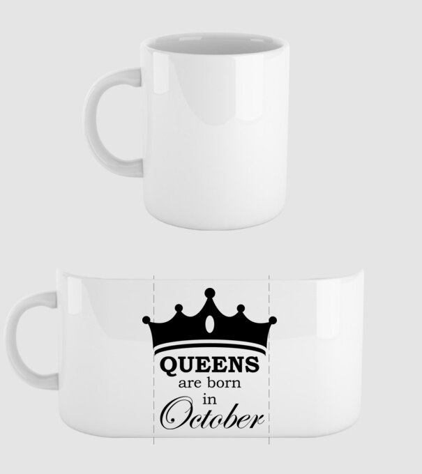 Queens are born in October minta fehér pólón