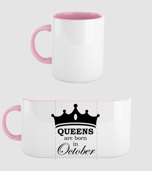 Queens are born in October minta világos rózsaszín pólón