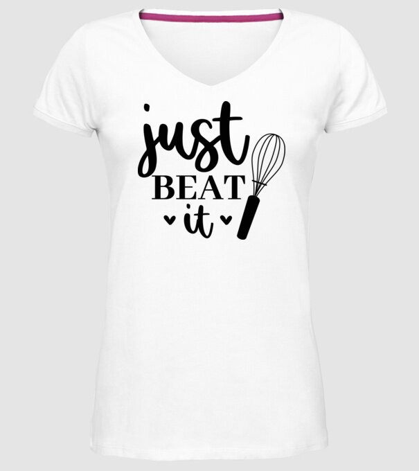Just Beat It minta fehér pólón