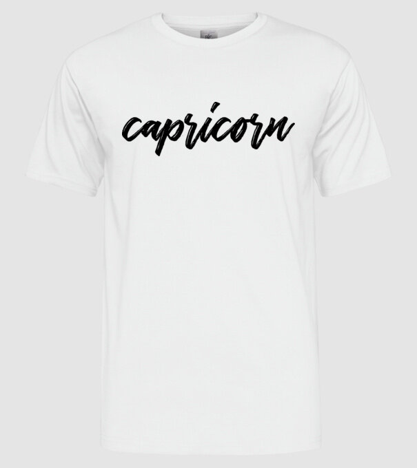 Capricorn minta fehér pólón