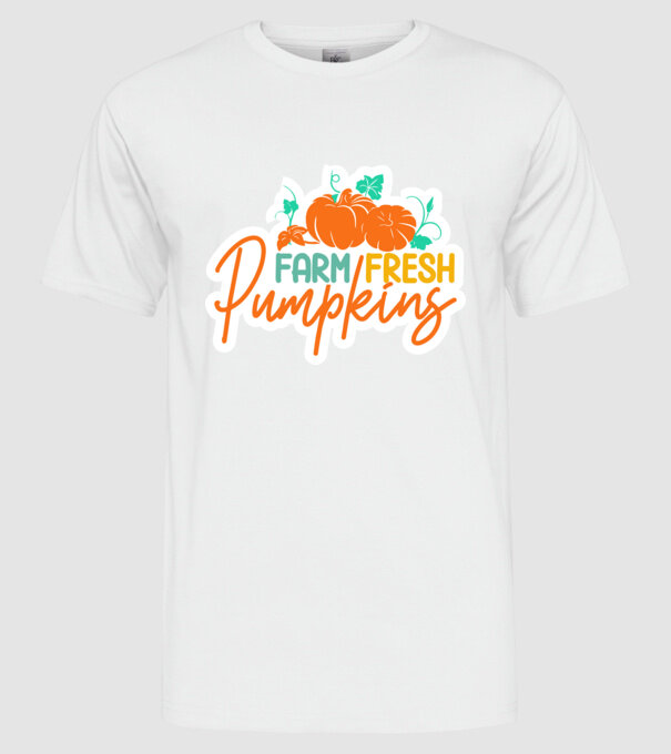 Farm Fresh Pumpkins minta fehér pólón