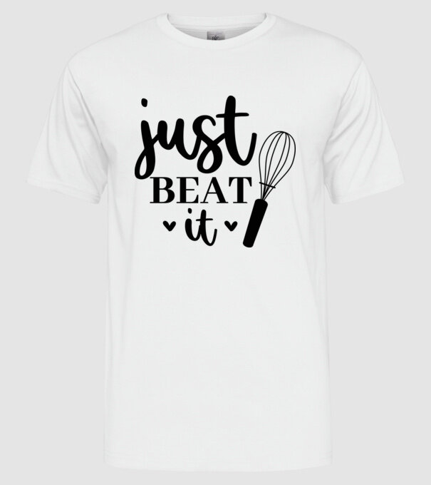 Just Beat It minta fehér pólón