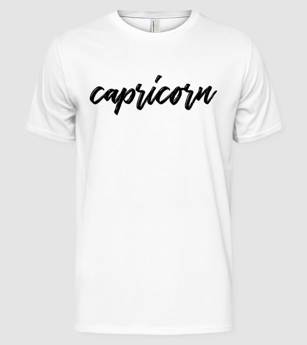 Capricorn minta fehér pólón