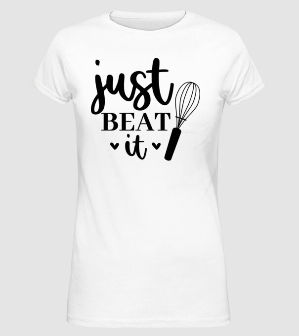 Just Beat It minta fehér pólón