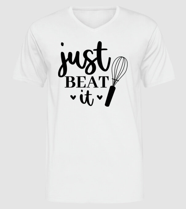 Just Beat It minta fehér pólón