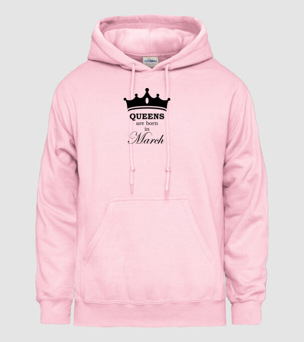 Queens are born in March minta világos rózsaszín pólón