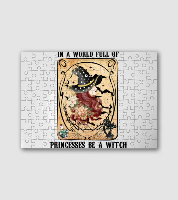 In A World Full Of Princesses Be A Witch minta fehér pólón