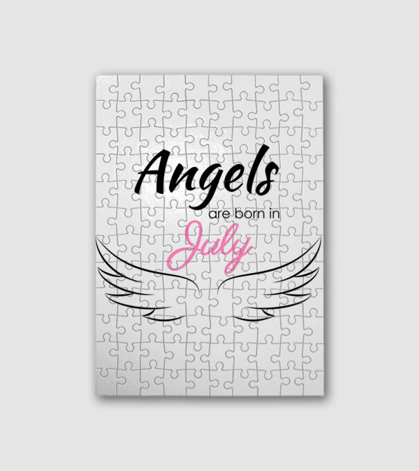 Angels are born in July minta fehér pólón