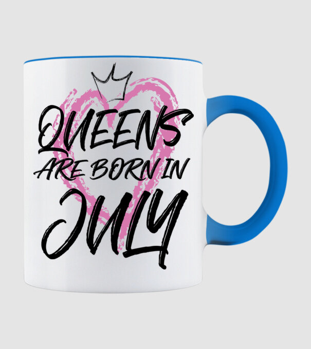 Queens are born in July minta világoskék pólón