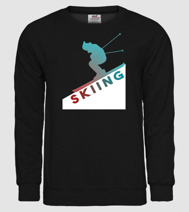 Skiing minta fekete pólón