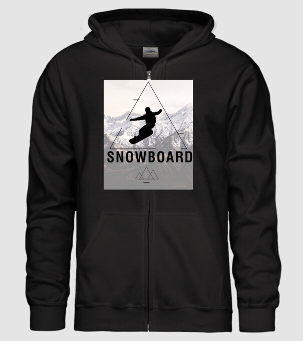 Snowboard minta fekete pólón