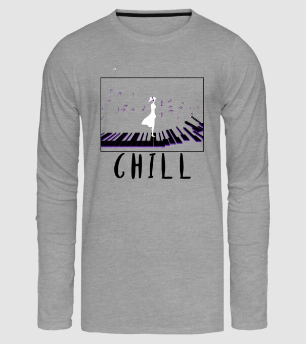 Chill pop minta szürke pólón