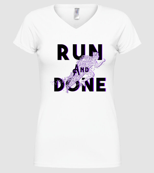 Run and Done minta fehér pólón