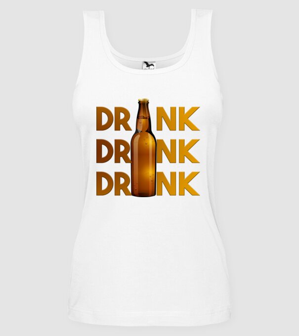 Drink Drink Drink minta fehér pólón