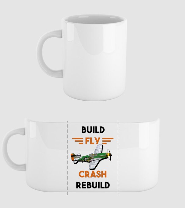 Build fly Crash Rebuild minta fehér pólón