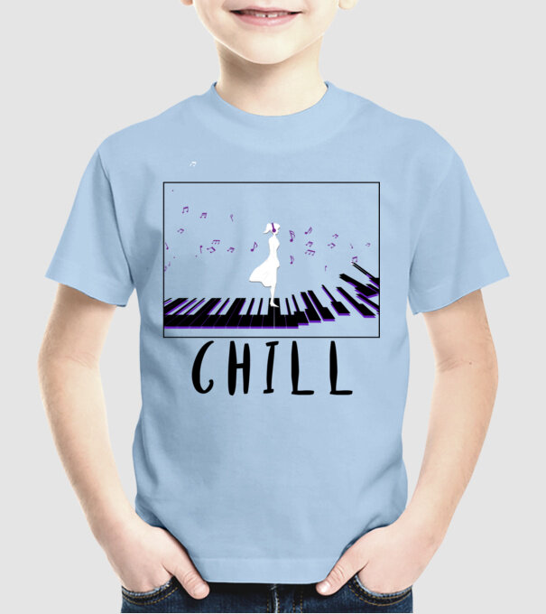 Chill pop minta világoskék pólón