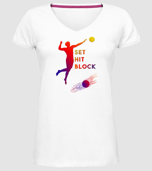 Set Hit Block minta fehér pólón