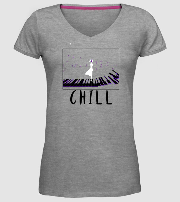 Chill pop minta szürke pólón