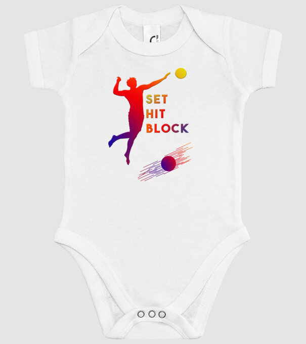 Set Hit Block minta fehér pólón