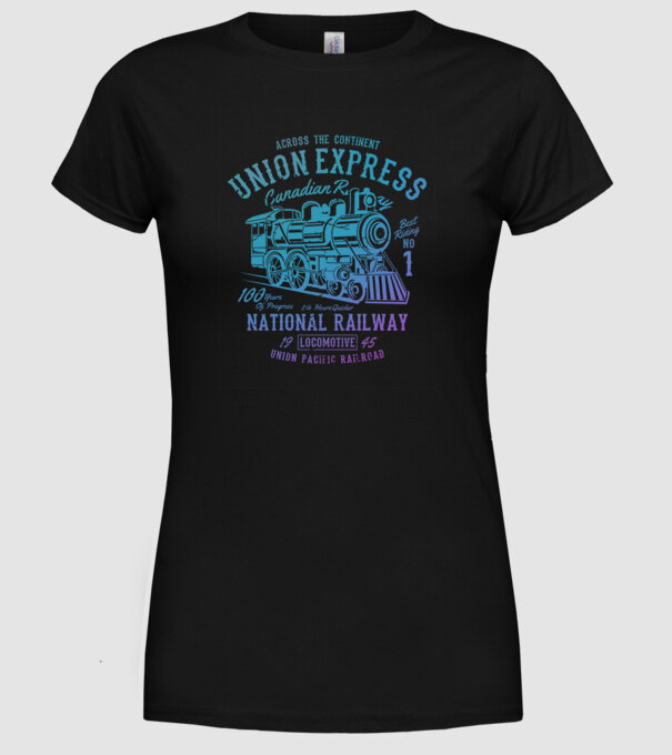 Union Express minta fekete pólón
