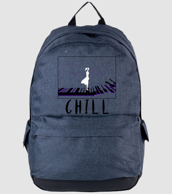 Chill pop minta farmerkék pólón