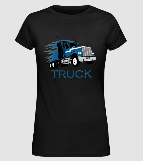 Truck - Kamion minta fekete pólón