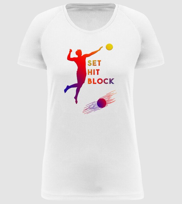 Set Hit Block minta fehér pólón