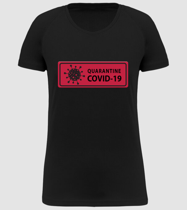 Karantén covid 19 minta fekete pólón