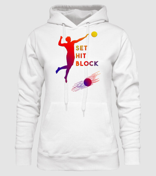 Set Hit Block minta fehér pólón