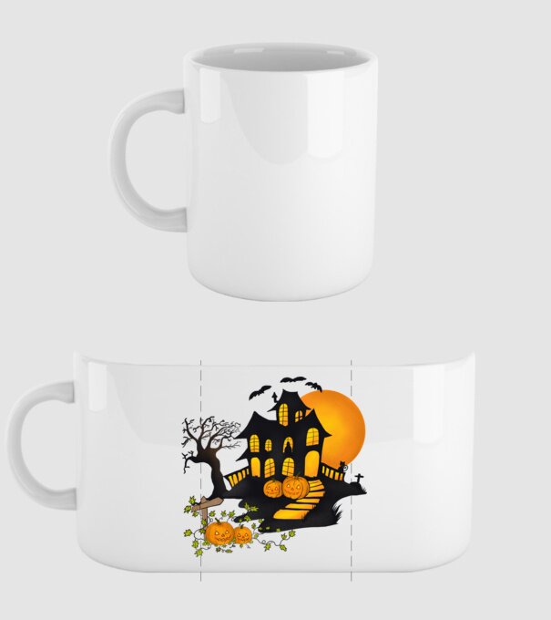 Halloween minta fehér pólón