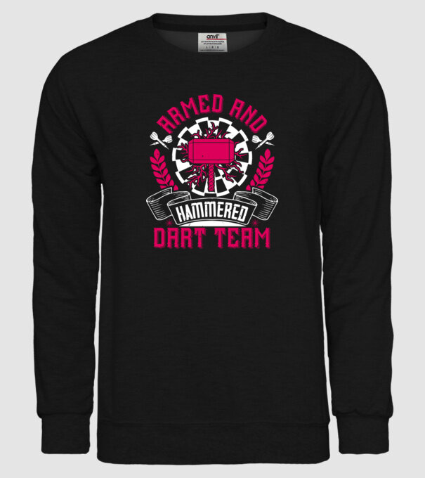 Armed and Hammered dart team-01 minta fekete pólón