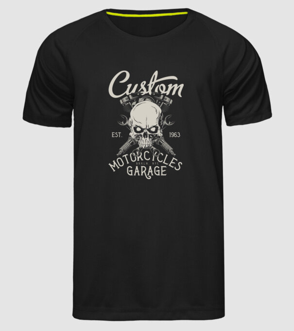 Kerozin Skull 03 minta fekete pólón