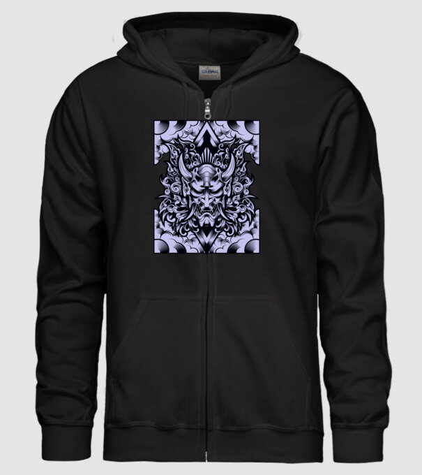 A oni-mask-angry minta fekete pólón
