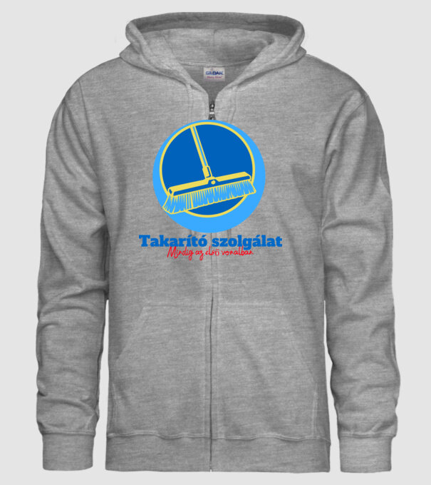 Takarító szolg. 04 minta szürke pólón